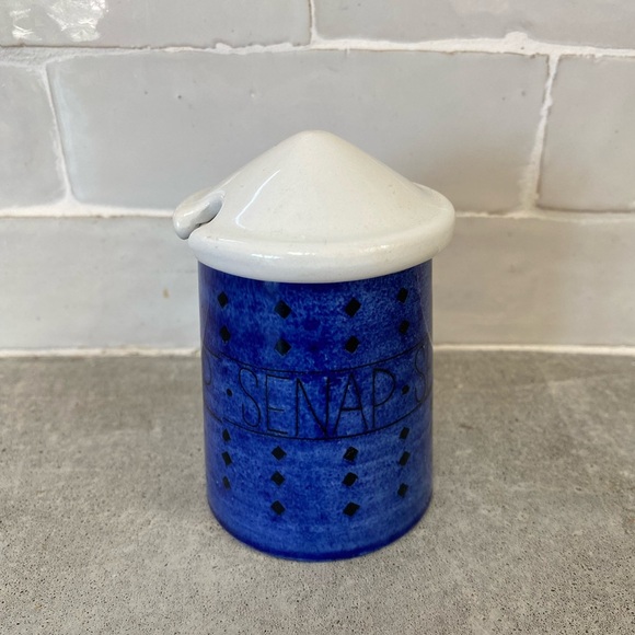 Rare: vintage mustard pot from Swedish Rörstrand "Picknick" Series Condiment Set - Picture 3 of 9